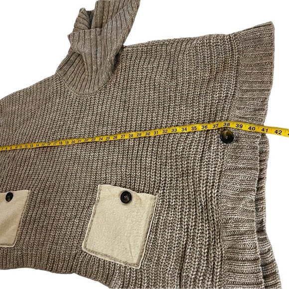 Anthropologie MOTH Westwind Turtleneck Poncho Sweater Wool Alpaca Blend Boho - Picture 9 of 15